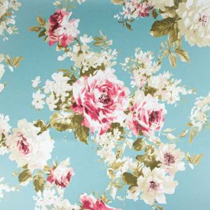 Water Repellent Printed Outdoor Canvas Fabric - English Roses