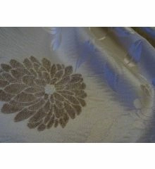 Cream Floral Curtain Fabric