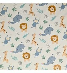 Kid's Water Resistant Breathable Stretch PUL Fabric Prints-Safari Animals
