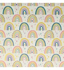 Kid's Water Resistant Breathable Stretch PUL Fabric Prints-Rainbow Hearts