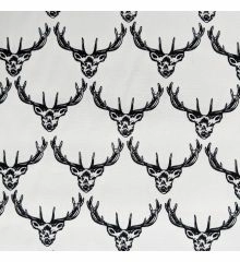 Deer Head Print Cotton Poplin