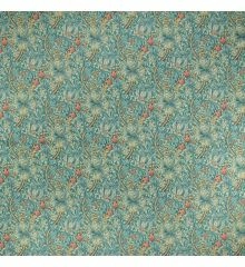William Morris Printed Water Repellent Outdoor Canvas Fabric - Golden Lily-Light Blue