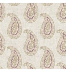 Jasmine Collection Eco-Linen Mix Curtain Fabric-Big Paisley - Beige