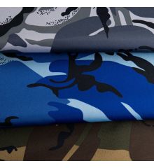 Camouflage PVC Backed Waterproof Outdoor Upholstery Fabric-Blue