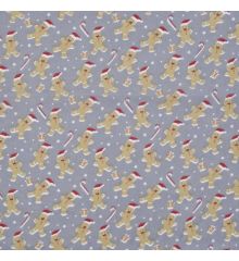 Christmas Polycotton Fabric - Christmas Gingerbread Hats