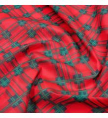 Christmas Polycotton Fabric - Christmas Tartan