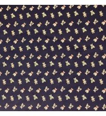 Christmas Polycotton Crafting Fabric 112cm Wide 40+ Designs-Christmas Teddy Bear - Navy Blue