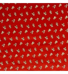 Christmas Polycotton Crafting Fabric 112cm Wide 40+ Designs-Christmas Teddy Bear - Red