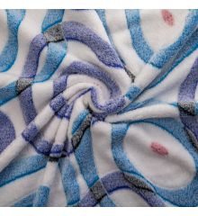 Cosy Soft Coral Fleece - Circles-Blue
