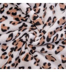 Cosy Soft Coral Fleece - Leopard Spots-Brown