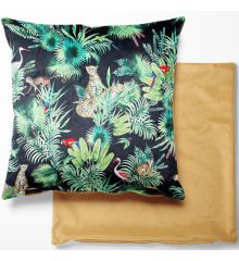 Digital Printed Plush Velvet 46cmx46cm Cushion Covers-Amazon - Black