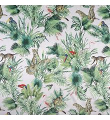 Tropical Digital Printed Plush Velvet Curtain Upholstery Fabric-Amazon - Natural-1M