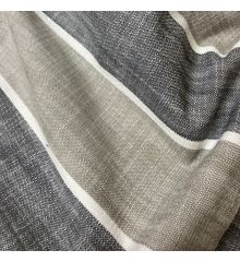 Stripes Cotton Upholstery Fabric-Dark Grey/Grey Stripe