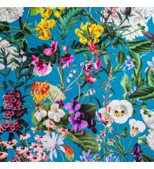 Tropical Digital Printed Plush Velvet Curtain Upholstery Fabric-Summer Floral