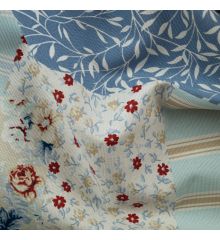 Fryetts Vintage Patch 100% Cotton Upholstery Fabric-Blue