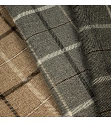 Bolsover Check Tweedy Fire Retardant Upholstery Fabric-Coffee