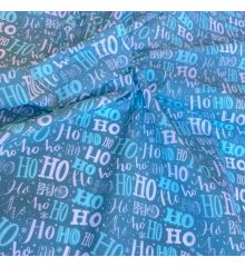 Christmas Polycotton Crafting Fabric 112cm Wide 40+ Designs-Ho Ho Ho - Teal