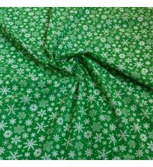 Christmas Polycotton Fabric - Christmas Snowflakes