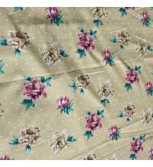 Blossom Floral Upholstery Curtain 100% Cotton Fabric-Yellow