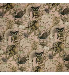 Tropical Digital Printed Plush Velvet Curtain Upholstery Fabric - Utopia-Baby Pink-1/2M