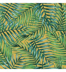 Water Repellent Printed Outdoor Upholstery Fabric - Palm Tree Leaves-Yellow