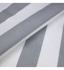 Stripe Waterproof Outdoor Canvas-White/Silver Stripes
