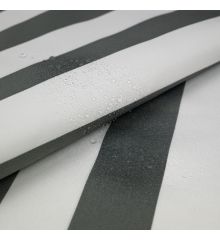 Stripe Waterproof Outdoor Canvas-White/Grey Stripes