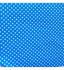 Wipe Clean PVC Tablecloth Fabric - 1.5cm Polka Dot-Blue