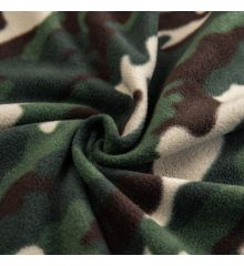 Printed Anti-Pil Fleece - Green Camouflage
