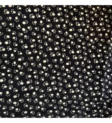 Printed Anti-Pil Polar Fleece Fabric 20+ Designs- Paw Print - Cream on Black