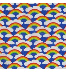 Rainbows Polycotton Fabric-Royal Blue