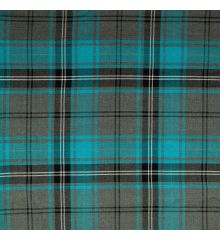 Scottish Tartan Polyviscose Dressmaking Fabric-Grey &amp; Turquoise