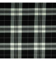 Scottish Tartan Polyviscose Dressmaking Fabric-Black &amp; White