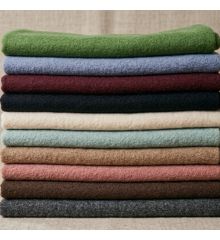 Black Boiled Wool Fabric