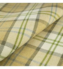 Plaid Herringbone FR Upholstery Fabric - Mustard