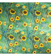 Water Repellent Printed Outdoor Canvas Fabric - Watercolour-Watercolour Sunflowers