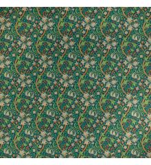 William Morris Printed Water Repellent Outdoor Canvas Fabric - Golden Lily-Royal Blue