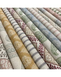 Jasmine Collection Eco-Linen Mix Printed Curtain Fabric