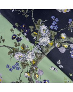 Tropical Digital Printed Plush Velvet Curtain Upholstery Fabric - Magnolia