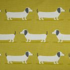 Fryetts Ochre Sausage Dog 100% Cotton Fabric