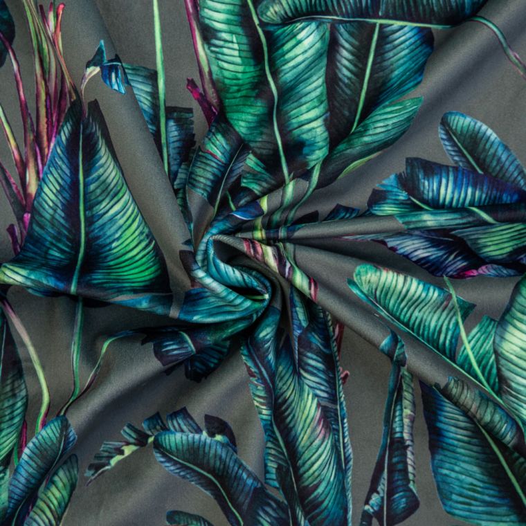 Tropical Digital Printed Plush Velvet Fabric